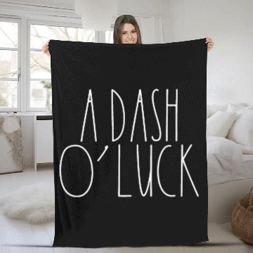 Discover A Dash O' Luck White Rae Dunn Inspired Minimalist Fleece Blankets