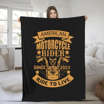 Discover AMERICAN MOTORCYCLE RIDER SINCE 2023 RIDE TO LIVE Fleece Blankets