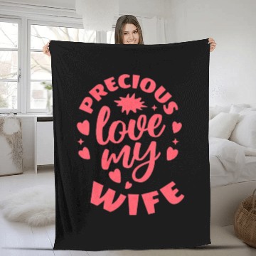 Discover Precious Love My Wife Unisex Fleece Blankets