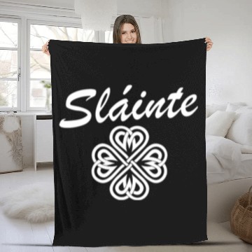 Discover Slainte Shamrock Cheers Salute St. Patrick's Day Fleece Blankets