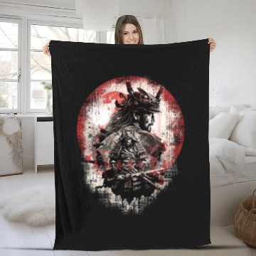 Discover Japanese Samurai Honor Fleece Blankets