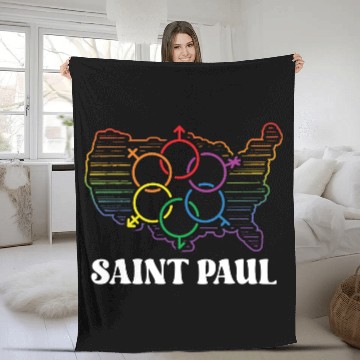 Discover Saint Paul Pride Month Pride Flag LGBT Community L Fleece Blankets