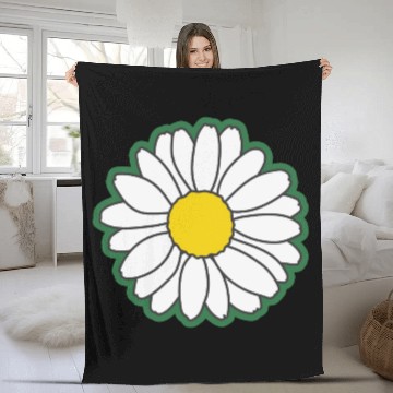 Discover green daisy flower Fleece Blankets