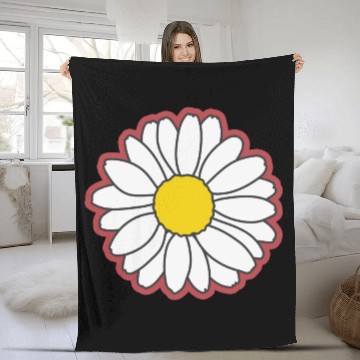 Discover red daisy flower Fleece Blankets
