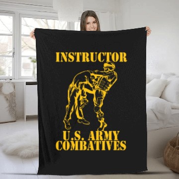 Discover Army Combatives Knee Instructor Gold Fleece Blankets