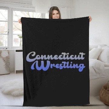 Discover Connecticut Wrestling Fleece Blankets