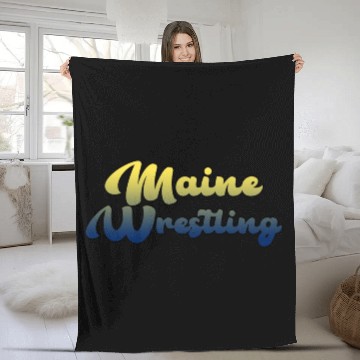 Discover Maine Wrestling Fleece Blankets
