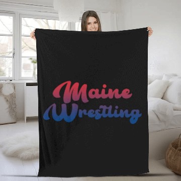 Discover Maine Wrestling Fleece Blankets