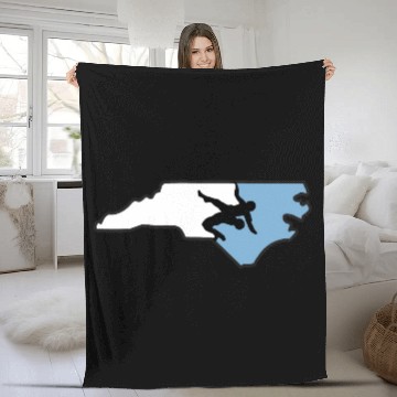 Discover North Carolina Wrestling Fleece Blankets