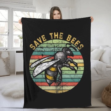 Discover Save the Bees Harvest Succulent Gardening Grass N Fleece Blankets