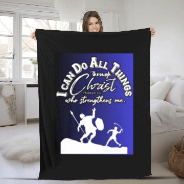 Discover I Can Do All Things Through Christ.Bible,Strength Fleece Blankets