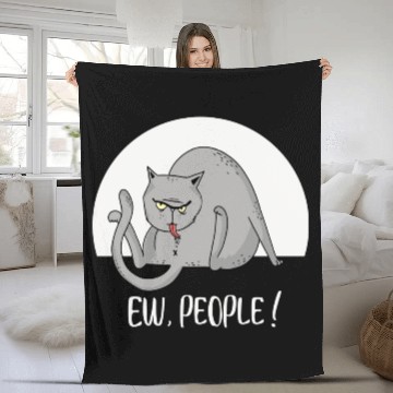 Discover Ew People Funny Fat Lazy Cat Fleece Blankets
