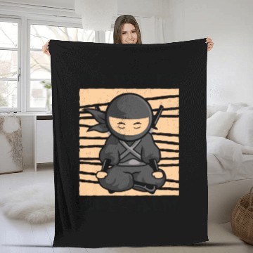 Discover Serenity Ninja Fan Calm Yoga Lover Peaceful Fleece Blankets