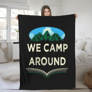 Discover We Camp Around Summer Camping Tropical Camper Hiki Fleece Blankets