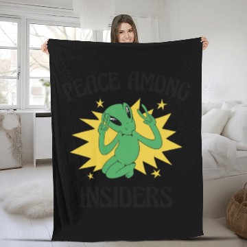 Discover Area 51 Peace Alien Head Martian Space Outsider Fleece Blankets