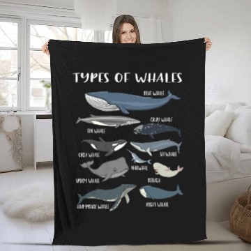 Discover Whale Types Of Whales Whale Lover Fleece Blankets