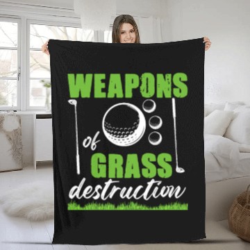 Discover Funny Golf Weapons of Grass Destruction Fleece Blankets