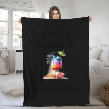 Discover Retired Counselor Vacation Tropical Cocktail Fleece Blankets