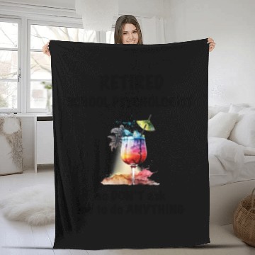 Discover Retired School Psychologist Vacation Tropical Cock Fleece Blankets
