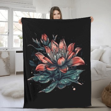 Discover Japanese Spider Lily Soft Anime Aesthetic Flower Fleece Blankets
