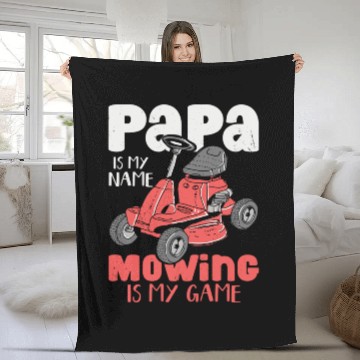 Discover Lawn Mowing Dad Gardener Landscapes Garden Fleece Blankets
