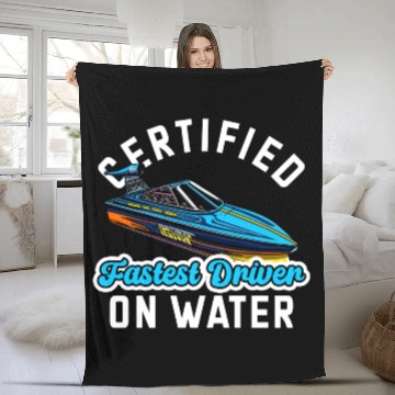 Discover Drag Boat Racing Racer Speed Motor Boat Fleece Blankets