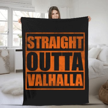 Discover Straight outta Valhalla Fleece Blankets