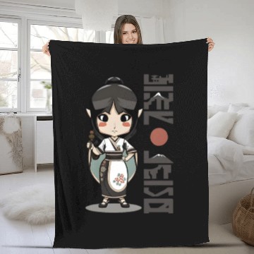 Discover Japan Shirei Yurei Ghost Woman Fleece Blankets