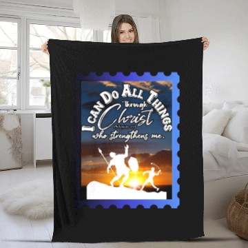 Discover I Can Do All Things Through Christ.Bible, Sunset Fleece Blankets