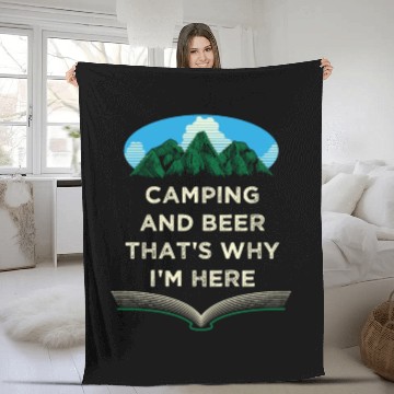 Discover Camping and Beer Camper Drinking Camp Drinker Beer Fleece Blankets