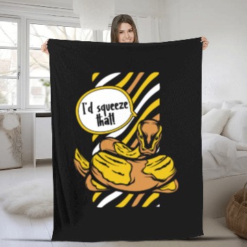 Discover I'd Squeeze That Snake Lover Pythonidae Banana Fleece Blankets