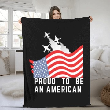 Discover Wings of Liberty: Red, White, and Blue Plane Fleece Blankets