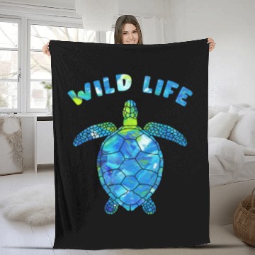 Discover Wildlife Turtles Reptile Sea Animal Tortoise love Fleece Blankets