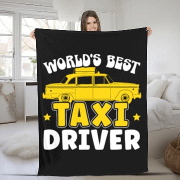 Discover World's Best Taxi Driver Taxicab Cab Driver Cabbie Fleece Blankets
