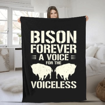 Discover World Wildlife Day Retro Bison Wildlife Animal Fleece Blankets