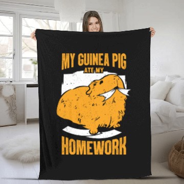 Discover My Guinea Pig Ate My Homework Animal Lover Fleece Blankets