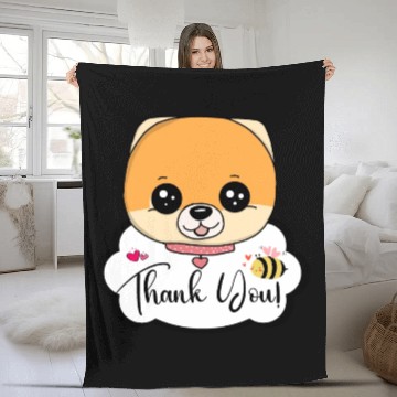 Discover Thank you dog brown sugar Fleece Blankets