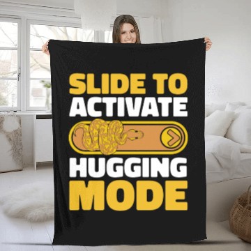 Discover Slide To Activate Hugging Mode Pythonidae Banana Fleece Blankets