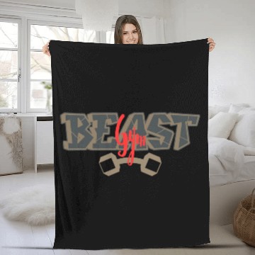 Discover GYM BEAST. Fleece Blankets