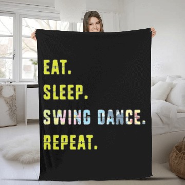 Discover Eat Sleep Dance Repeat Funny Swing Dancing Fleece Blankets