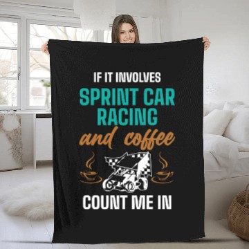 Discover Sprint Car Racing, sprint car, dirt track racers Fleece Blankets
