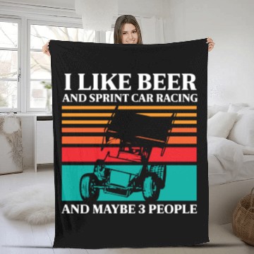 Discover Sprint Car Racing, sprint car, dirt track racers Fleece Blankets