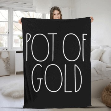Discover Pot of Gold White Rae Dunn Inspired Minimalist Fleece Blankets