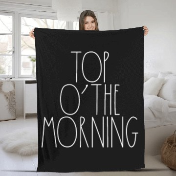 Discover Top O' The Morning White Rae Dunn Inspired Decor Fleece Blankets