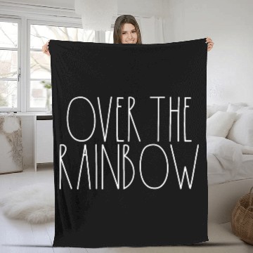 Discover Over the Rainbow White Rae Dunn Inspired Decor Fleece Blankets
