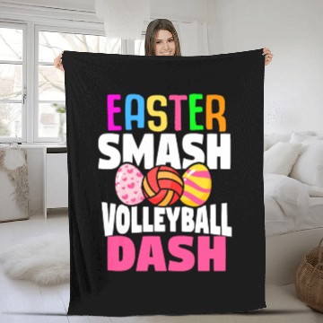 Discover Easter Volleyball Bunny Holiday Rabbit Sport Fleece Blankets