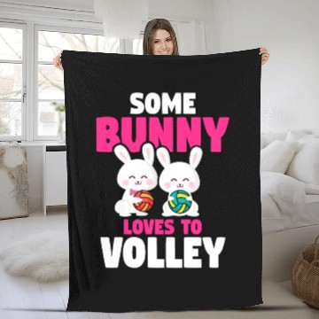 Discover Easter Volleyball Bunny Holiday Rabbit Sport Fleece Blankets