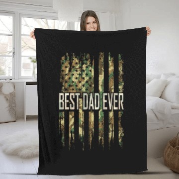 Discover Dad Fathers Day For Men Camouflage US Flag Great Fleece Blankets