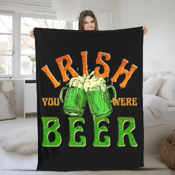 Discover IRISH YOU WERE BEER FUNNY Fleece Blankets