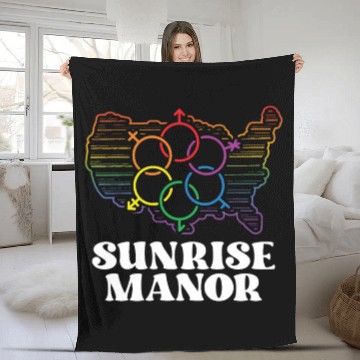 Discover Sunrise Manor Pride Flag Pride Month LGBTQ Flag Fleece Blankets